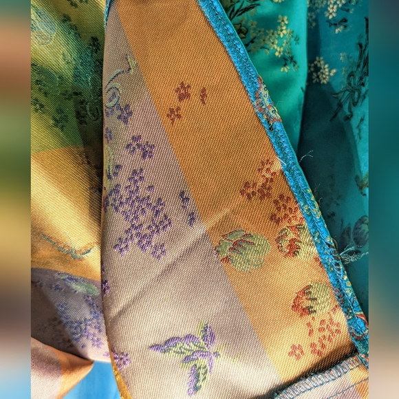 Turquoise embroidered dress - vintage - Picture 7 of 8